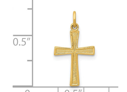 14K gold cross charm, another view