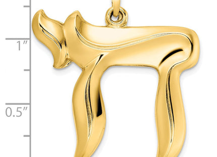 14k Polished Hollow Chai Symbol Pendant (Style XR2001)