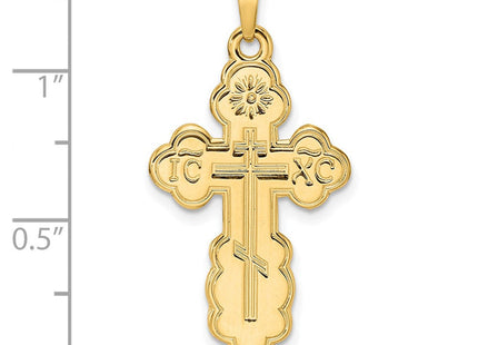 14K gold cross pendant, another view