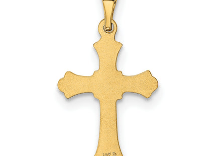 14k Budded Cross Charm, 21 x 11mm