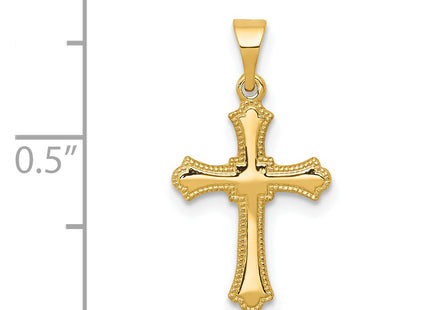 14k Budded Cross Charm, 21 x 11mm