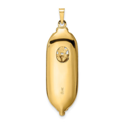 14K Polished Mezuzah Enameled Star Pendant