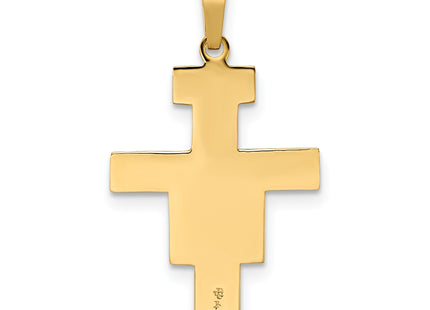 14k Two-tone Solid Crucifix Pendant, 28 x 16mm