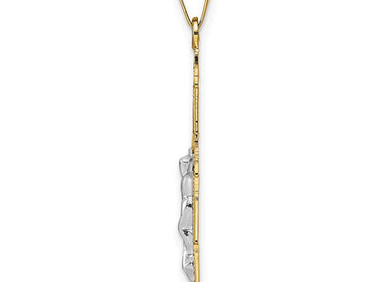 14k Two-tone Solid Crucifix Pendant (Style XR2053)