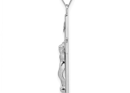 14K white gold crucifix pendant, alternate view