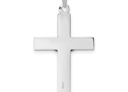 14K white gold crucifix pendant, further view