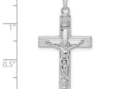 14K white gold crucifix pendant, another view