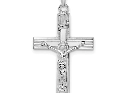 14K white gold crucifix pendant