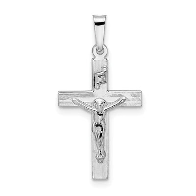 14K white gold crucifix pendant
