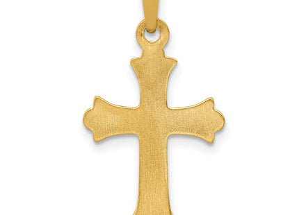 14k Hollow Fleur De Lis Cross Pendant (Style XR208)