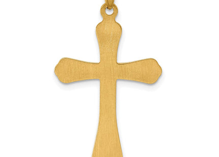 14k Polished and Grooved Hollow Cross Pendant (Style XR2081)
