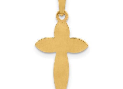 14k Polished and Beaded Hollow Edge Passion Cross Pendant (Style XR2084)