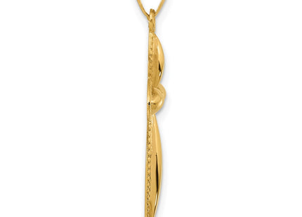 14K gold cross pendant, alternate view