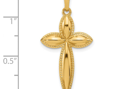 14K gold cross pendant, further view