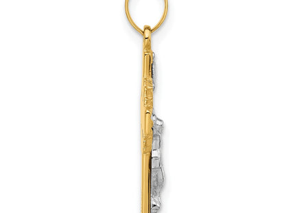 14K gold crucifix pendants & charm, alternate view