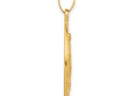 14k Polished and Satin Solid Miraculous Mary Plain Back Medal (Style XR2110)