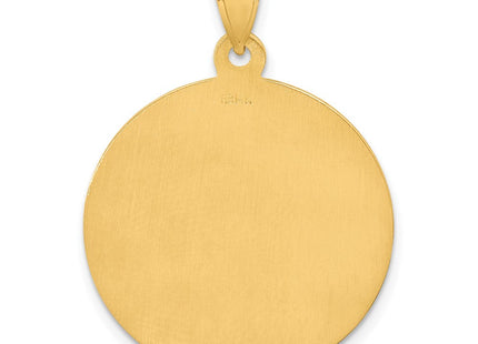 14k Polished and Satin Solid Miraculous Mary Plain Back Medal (Style XR2110)