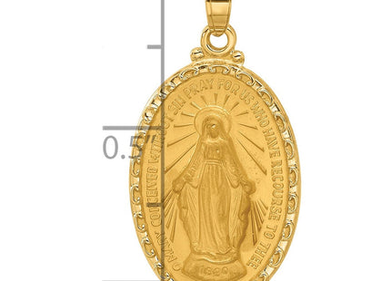 14K gold miraculous medal pendant, further view