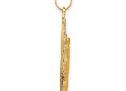 14K gold miraculous medal pendant, alternate view