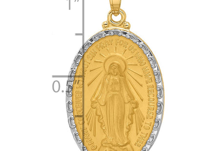 14K gold miraculous medal pendant, further view
