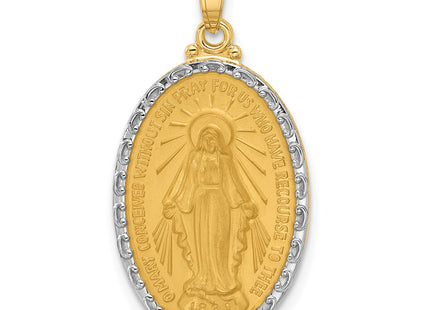 14K gold miraculous medal pendant