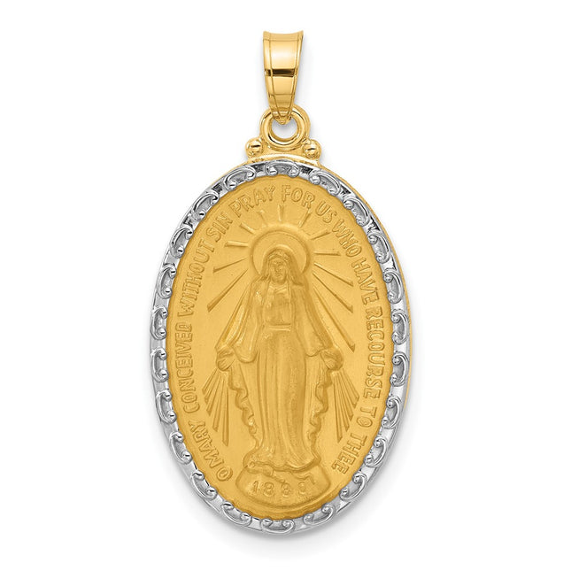 14K gold miraculous medal pendant