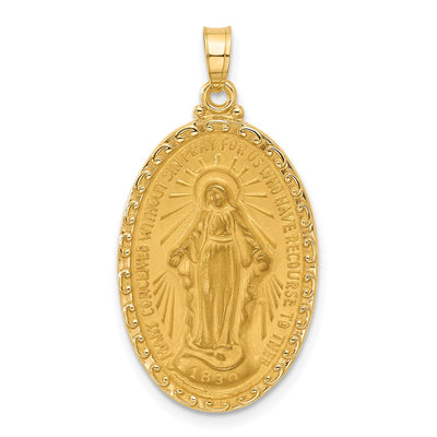 14K gold miraculous medal pendant