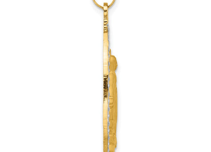 14K gold miraculous medal pendant, alternate view