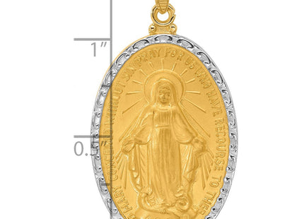 14K gold miraculous medal pendant, further view
