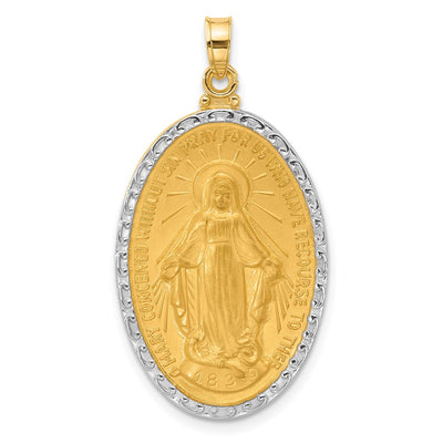 14K gold miraculous medal pendant