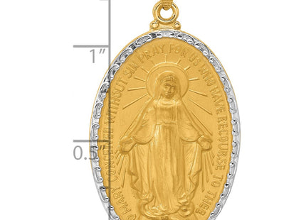 14K gold miraculous medal pendant, further view