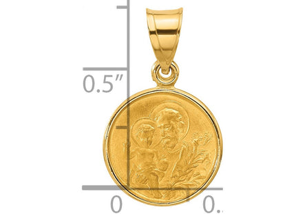 14k Polished and Satin Solid St Joseph Medal (Style XR2141)