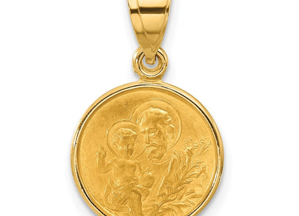 14k Polished and Satin Solid St Joseph Medal (Style XR2141)