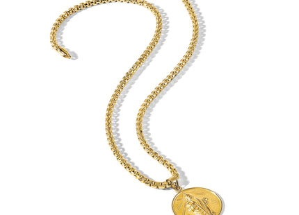 14k Polished and Satin Solid St Jude Thaddeus Medal, 33 x 24.4mm
