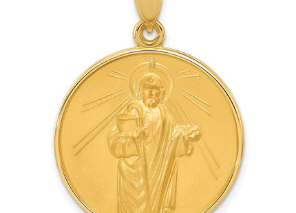 14k Polished and Satin Solid St Jude Thaddeus Medal (Style XR2148)