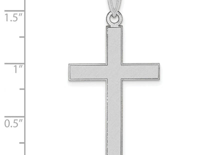 14k White Gold Florentine Satin Cross Pendant (Style XR2155W)