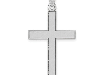 14k White Gold Florentine Satin Cross Pendant (Style XR2155W)