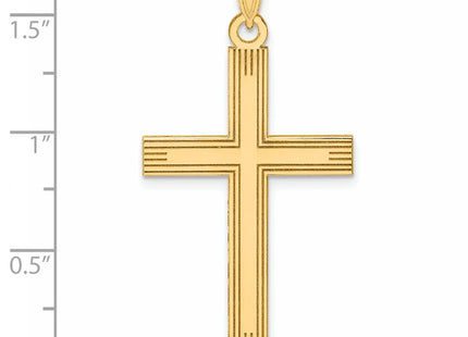 14k Laser Etched Cross Charm (Style XR2157)