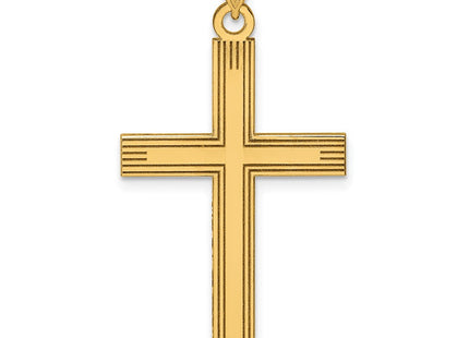 14k Laser Etched Cross Charm (Style XR2157)