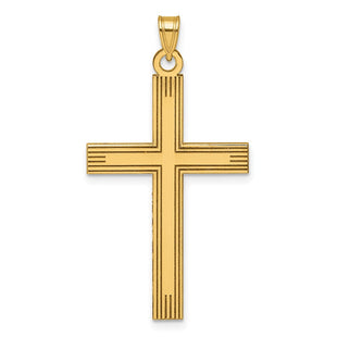 14k Laser Etched Cross Charm (Style XR2157)