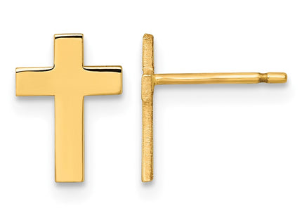 14K gold cross earrings