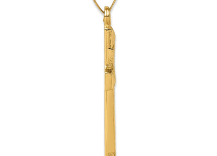 14k Polished And Textured Latin Cross Pendant (Style XR2161)