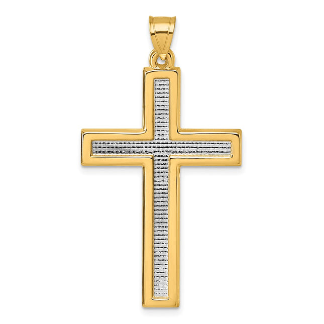 14k Yellow & Rhodium Pendants Style XR2162TT - Classique Jewelry Inc.