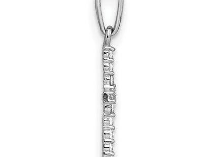14K white gold cubic zirconia cross pendant, alternate view