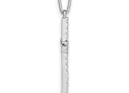 14k White Gold Polished CZ Latin Cross Pendant (Style XR2166)