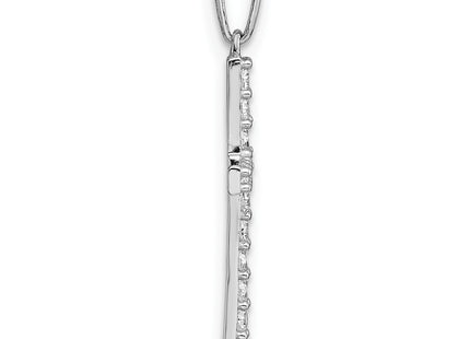14K white gold cubic zirconia cross pendant, alternate view