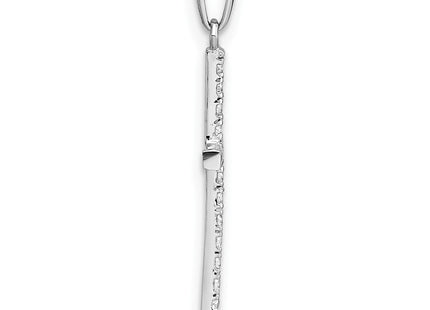 14K white gold cubic zirconia cross pendant, alternate view