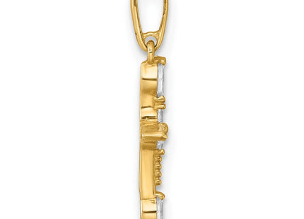 14K gold cross pendant, alternate view