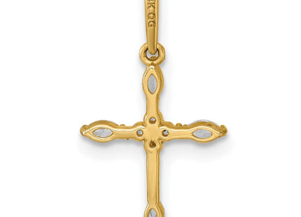 14K gold cross pendant, another view