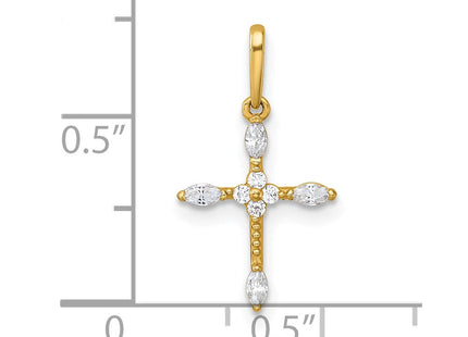 14K gold cross pendant, further view